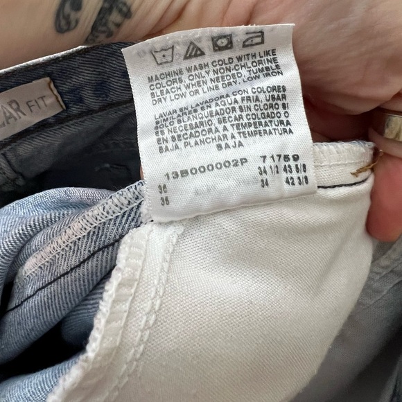 Vintage Lee Regular Fit Jeans Light Wash 100% Cotton Made in Mexico 34x34 - Picture 8 of 11